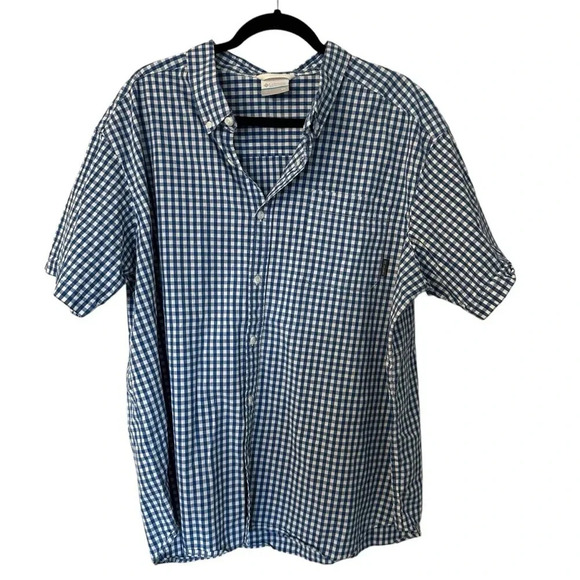 Columbia Men’s Short Sleeve Regular Fit Checkered Button Up Shirt Sz XXL GUC - Picture 1 of 8